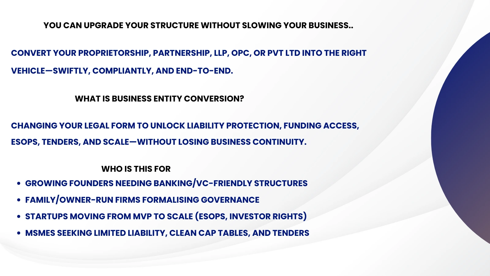  What is Business Entity Conversion